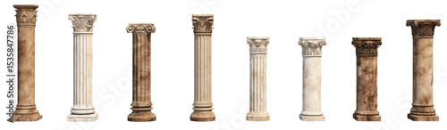 Collection of Architectural Columns: Design Inspiration on transparent background png photo