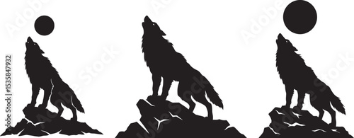 Werewolf Howling at Moon icon vector illustration