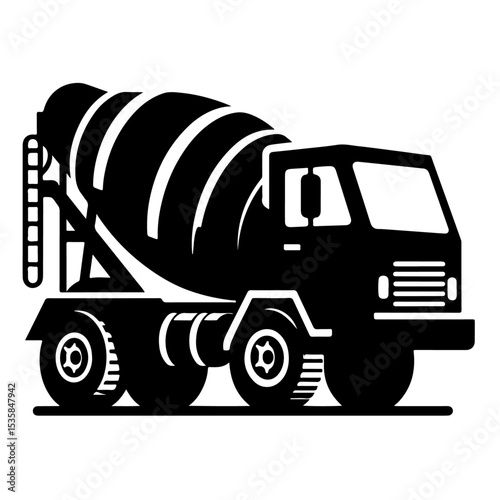 Cement Mixer Truck Silhouette