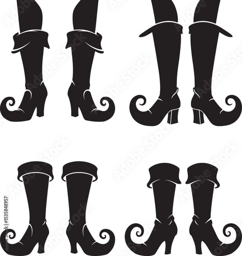 Witch Legs in Urn icon vector illustration
