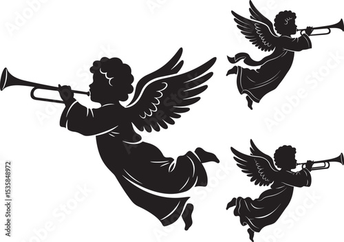Angels with Trumpets icon vector illustration