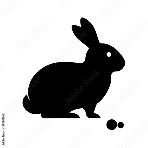 black rabbit vector illustration