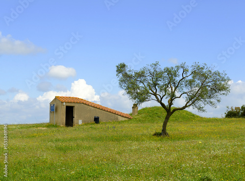 The Etruscan necropolis of Monterozzi is a UNESCO world heritage site in Tarquinia, Italy.