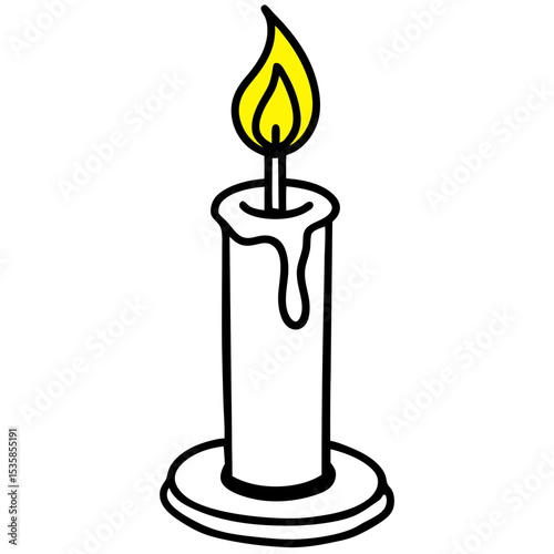 burning candle vector illustration