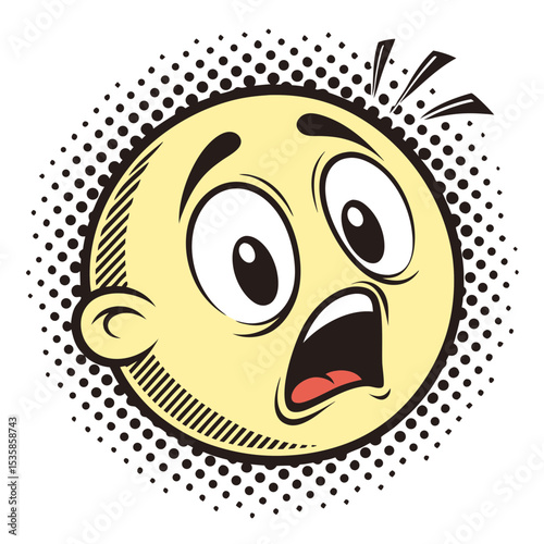 Cartoon Character Showing a State of Shock and Fear