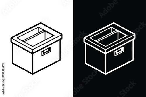 Storage-box icon isolated vector icon illustration on white background.