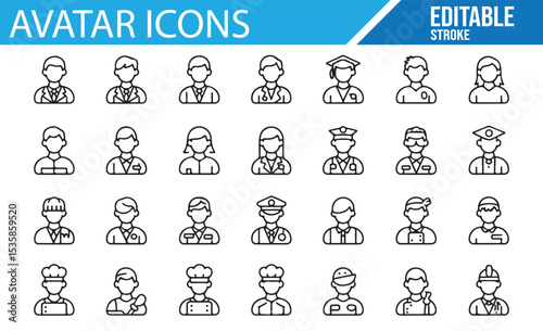 Profession Icons Collection for User Interface and Graphic Design