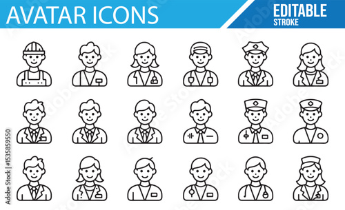 Professional Avatar Icon Set for Work and Career Applications