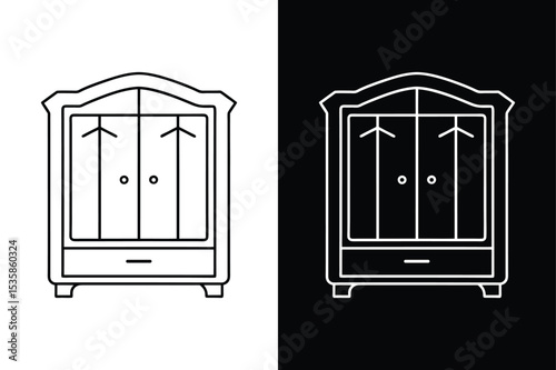 Wardrobe icon isolated vector icon illustration on white background.