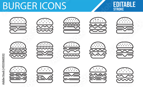 Editable Minimal Burger Icons for Menu and Website Design