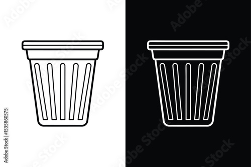 Waste-basket icon isolated vector icon illustration on white background.