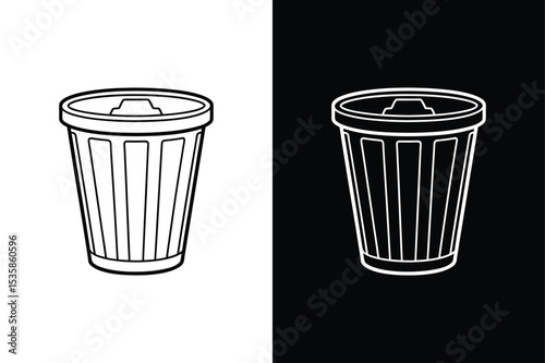 Waste-basket icon isolated vector icon illustration on white background.