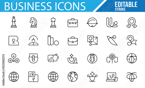 Corporate Icons Set for Business, Marketing, and Finance