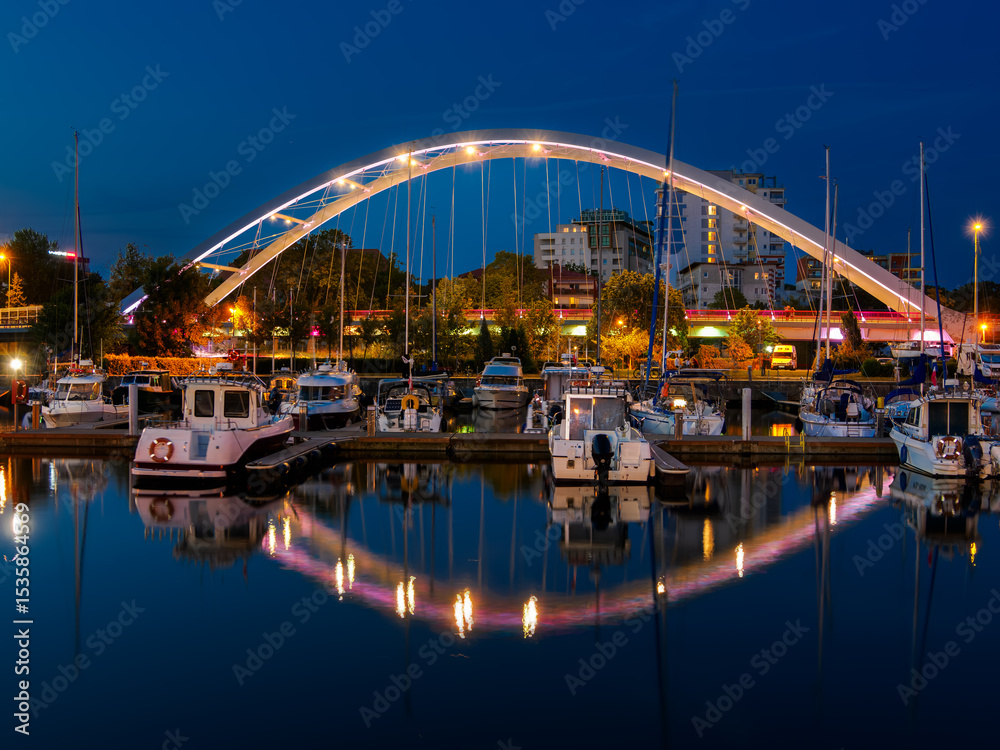 Obraz premium 2024-09-07; Evening Port Bridge Kolobrzeg Poland