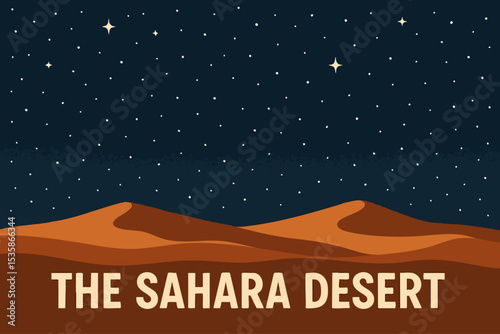 Starry Night Sky Over the Sahara Desert