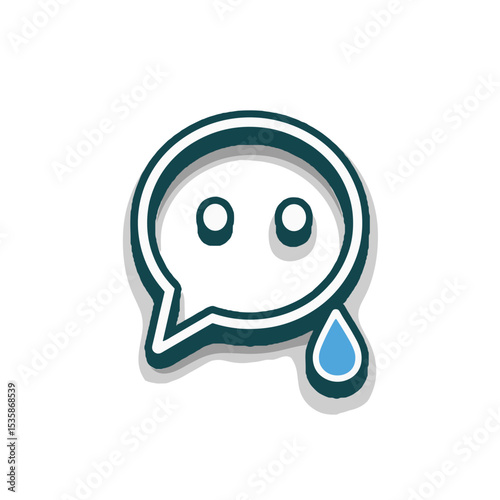 Icon symbol of sharing sadness in minimalist flat style with tears  