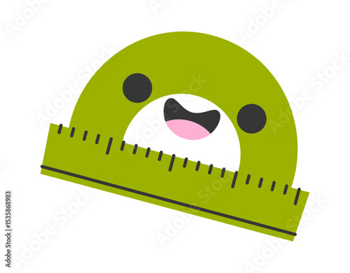 Cute protractor animated cartoon character