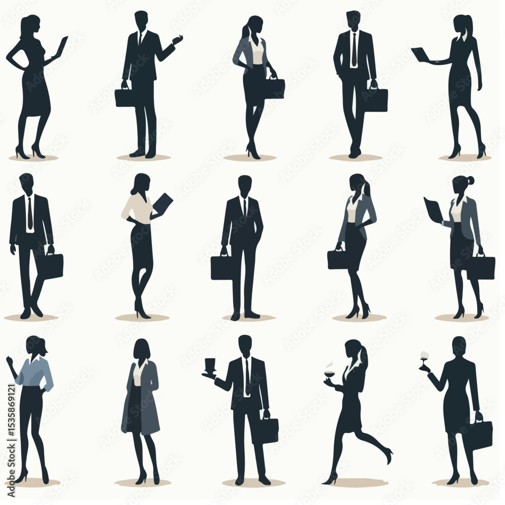 Fototapeta premium Business Professionals Silhouette