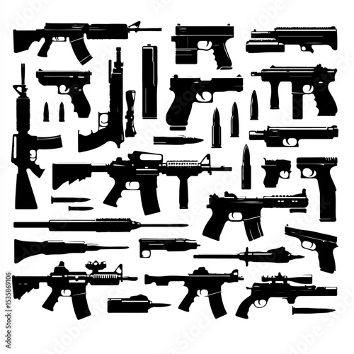 set of guns  silhouette