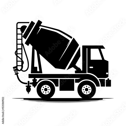 Cement Mixer Truck Silhouette