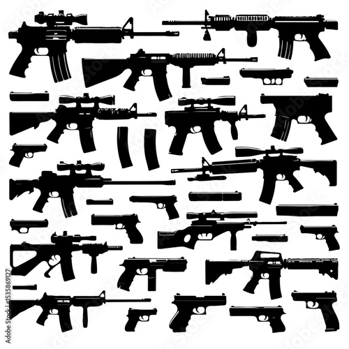 set of guns  silhouette