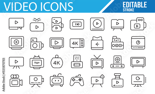 Professional Video and Film Icons for Graphic Design Projects