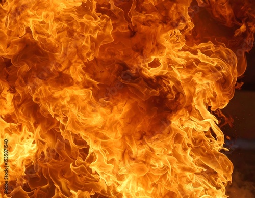 Fiery flames engulfing