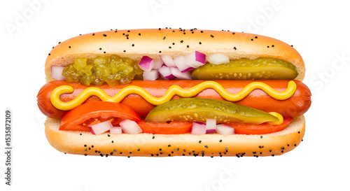 Chicago-Style Showdown: Layers of Flavor Captured From the Top in High Definition | PNG image with transparent background