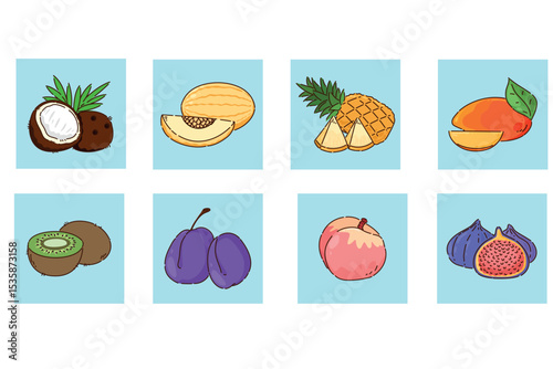 A Vibrant and Colorful Collection of Fresh Tropical Fruits for Your Viewing Pleasure