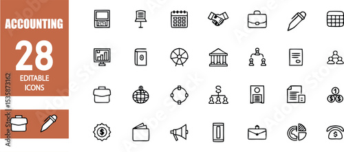 Accounting finance business management graph chart document organization office icon vector illustration