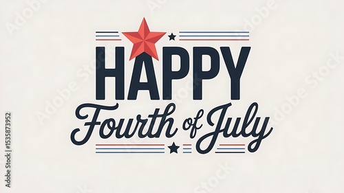 Happy Fourth of July retro poster. Independence day, created with generative ai
