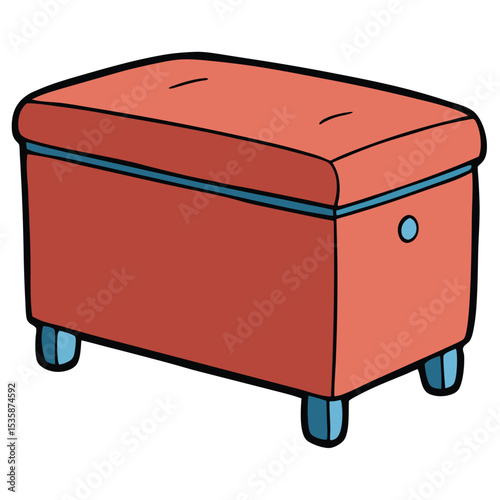 vector illustration of an old chest