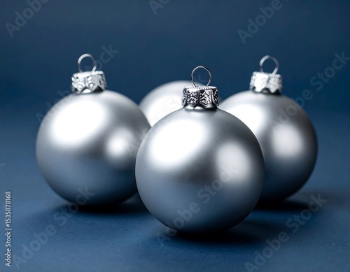 Three silver Christmas baubles