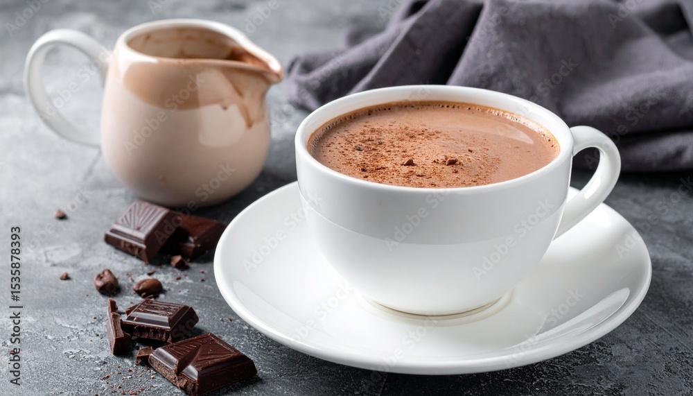 Fototapeta premium Hot Chocolate – A sweet, creamy drink made from cocoa powder or melted chocolate and milk.