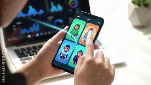 NFT Marketplace Interaction: Digital Asset Animation