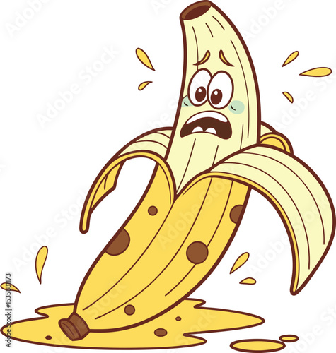 rotten banana cartoon vector