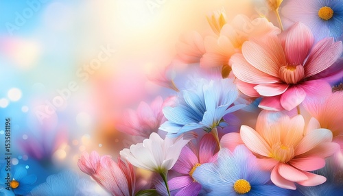 a beautiful background with colorful flowers that has a floral pastel appearance
