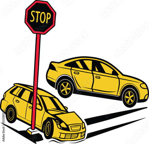 accident isolated vector