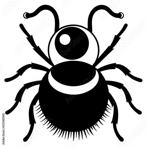 Eyeball velvet ant vector silhouette