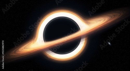 Deep Space Rendering of a Supermassive Black Hole's Event Horizon