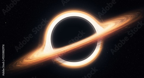 Deep Space Rendering of a Supermassive Black Hole's Event Horizon
