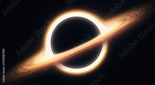 Deep Space Rendering of a Supermassive Black Hole's Event Horizon