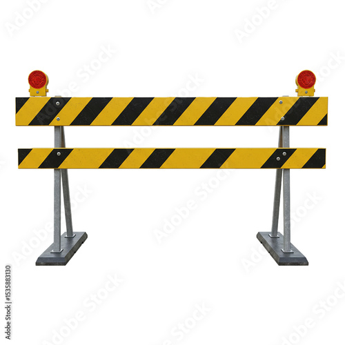 Road barrier isolated on white background