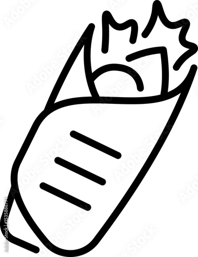 Wrap sandwich icon - Editable Stroke SVG, fully scalable.