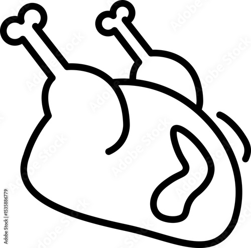 Roasted turkey icon - Editable Stroke SVG, fully scalable.