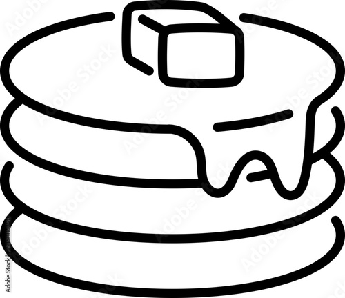 Pancake stack icon - Editable Stroke SVG, fully scalable.