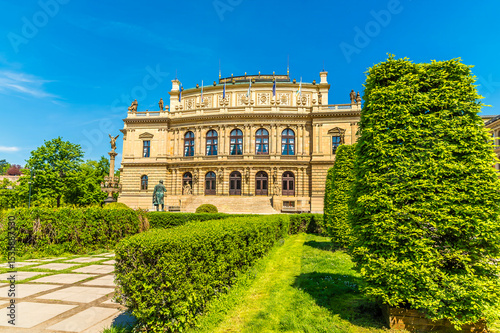 A view across the Park at Jan Palach Square in Prague in springtime