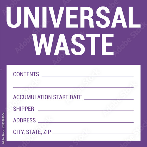 Container Hazardous Standard Label Marking Universal Waste