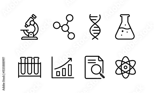 Augmented and virtual reality line icons set with headset, hand, 3D object, map, interface. Vector template.