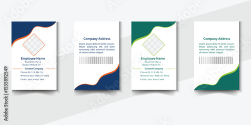 Modern ID card design template. Corporate identity card design. Professional employee id card
